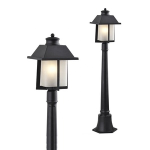 Lampade da parete impermeabili da strada moderne lampade da giardino in vetro di alluminio 220V <span class=keywords><strong>lampadine</strong></span> a incandescenza illuminazione esterna giardino sabbia nera - Product Image 4