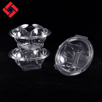 Fournisseur chinois de bols à salade de fruits en plastique transparent jetables ronds de 550 ml avec couvercle
