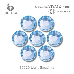 Preciosa Viva 12 light sapphire Pietre e Forma Rotonda Hotfix Taglio di Macchina