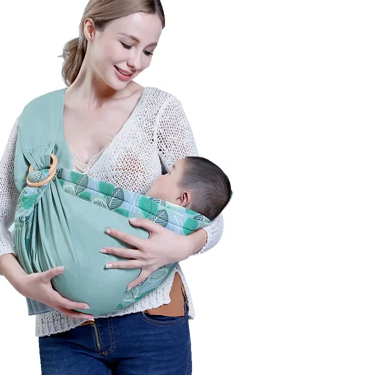Hot sales breathable natural cotton soft stretchy baby sling carrier wrap