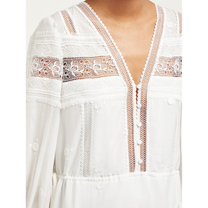 Ritaglio delle donne Sexy Bianco Con Scollo A V maxi Vestito Da Partito - Product Image 5