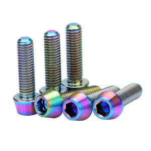 אופניים טיטניום גזע ברגי M5x18mm חרוטי רכיבה על אופניים כידון טיטניום גזע ברגי אופניים קבוע ברגים