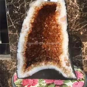 A buon mercato Naturale Brasile citrino cristallo di quarzo geode, giant citrino geodi, ametista geodi