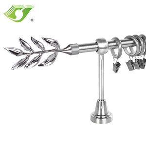 Stardeco Décor À La Maison Conception De Feuille <span class=keywords><strong>Extensible</strong></span> Tringles à Rideaux Fenêtre Finial - Product Image 3