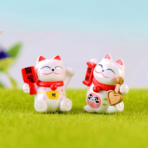 Maneki <span class=keywords><strong>Neko</strong></span> แมวนำโชคตกแต่งสวน,ของตกแต่งภูมิทัศน์ขนาดเล็กสำหรับสวนนางฟ้าจำนวน8ชิ้น - Product Image 2