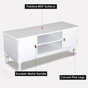 Fashion Mdf <strong>TV</strong> Stand Unit Corner <strong>Table</strong>, MDF-Ivory <strong>White</strong> - Product Image 4