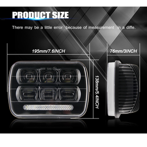 Offroad DRL luci <span class=keywords><strong>Led</strong></span> quadrati rettangolari 6x7 "<span class=keywords><strong>7</strong></span>" pollici 5x7 <span class=keywords><strong>LED</strong></span> fari