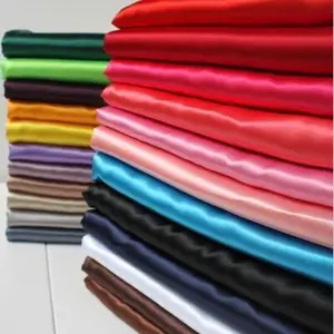 2018 Hotsales % 100% polyester renkli stok ucuz saten kumaş