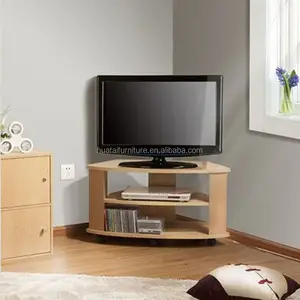 Mobile Porta TV ad Angolo in Legno con Ruote per Soggiorno - Product Image 1