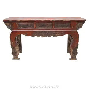 Chinese Antique Furniture Wood Carved Buddha Table