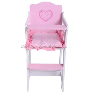 Sicherer Pinky Holz Baby puppe Hochstuhl