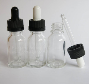 1/2 OZ huile claire essentiel verre flacons compte-gouttes avec bouchon compte-gouttes et <span class=keywords><strong>pipette</strong></span> en verre - Product Image 1