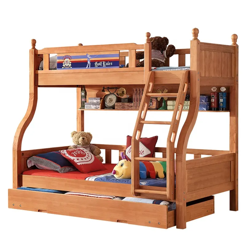 Litera Triple de madera sólida para niños, muebles de dormitorio para niños, funcional, de alta calidad, Separable, barata