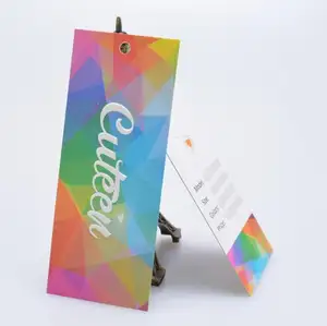 Custom printed colourful paper hang tag for garment