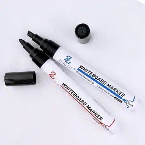 School En Kantoor Marker Pen Whiteboard Marker Zwart Bule Beitel Of Ronde Tip Droge Wissen Marker Met Katoen Kern