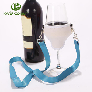 Custom Neoprene Wine Glass Holder Polyester Lanyard with Big Discount / Lanyard with Wine Glass Holder