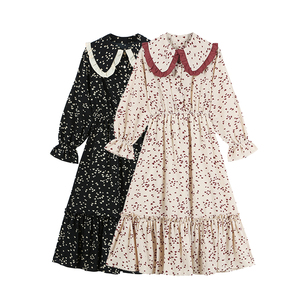 Vestido de Mujer con Estampado Floral y Cuello Peter Pan, Manga Larga, Zona de Compras para Compradores de Comercio Electrónico, MOQ Pequeño - Product Image 1