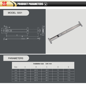 <span class=keywords><strong>Bras</strong></span> de maintien de fenêtre réglable OEM Support d'extension télescopique à point unique pour fenêtre à battant à suspension supérieure - Product Image 3