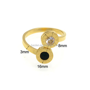 Nouvelle Marque Délicat Zircon Coquille Chiffres Romains Motif Alliances Anneaux Meilleur Cadeau Pour Les Femmes Mosaïque Manuelle Bague D'amour - Product Image 2
