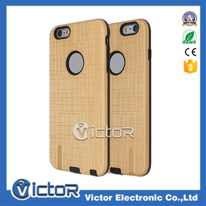 China Mayoristas El producto más nuevo para 2017 Textura de tela <span class=keywords><strong>2</strong></span> en 1 TPU PC combo funda del teléfono para iPhone 6 plus - Product Image 5
