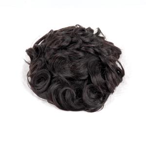 Parrucca di <span class=keywords><strong>parrucchino</strong></span> indiano dei capelli umani Remy Base di pizzo francese per gli uomini a media densità con nodi sbiancati - Product Image 5