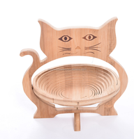 Panier à fruits pliable en bambou de qualité alimentaire en forme de chat Fanny
