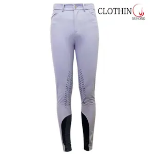 Custom Design Logo Equestrian Leggings High Waisted Women Pants Anti Slip Silicone Jodhpurs Horse Riding Competition Breeches