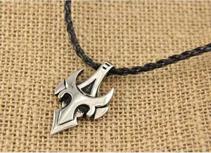 Retro World of Warcraft Flame Fire Totem Stainless Steel Necklace Pendant
