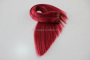 Brazil cao cấp chất lượng Trung Quốc phần mở rộng tóc tóc tự nhiên trong rượu vang đỏ sợi ngang cho phong cách trông - Product Image 4