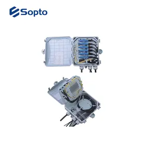 Caja de distribución de fibra óptica Sopto de 12 núcleos, caja de distribución divisora de 16 núcleos impermeable IP65 para exteriores