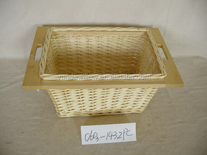 Cabinet <strong>Wicker</strong> Baskets <strong>Drawer</strong> <strong>Wicker</strong> Baskets with Wooden Frame - Product Image 5