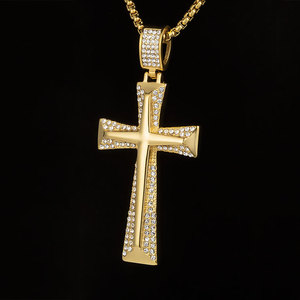 Marlario uomo Hip Hop gioielli strass glassato fuori giesus grande croce ciondolo moissanite croce croce collana moissanite da uomo - Product Image 3