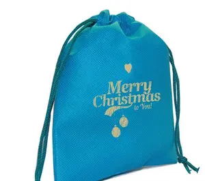 도매 공장 가격 산타 자루 메리 크리스마스 선물 사탕 PP 부직포 드로우 스트링 파우치 가방