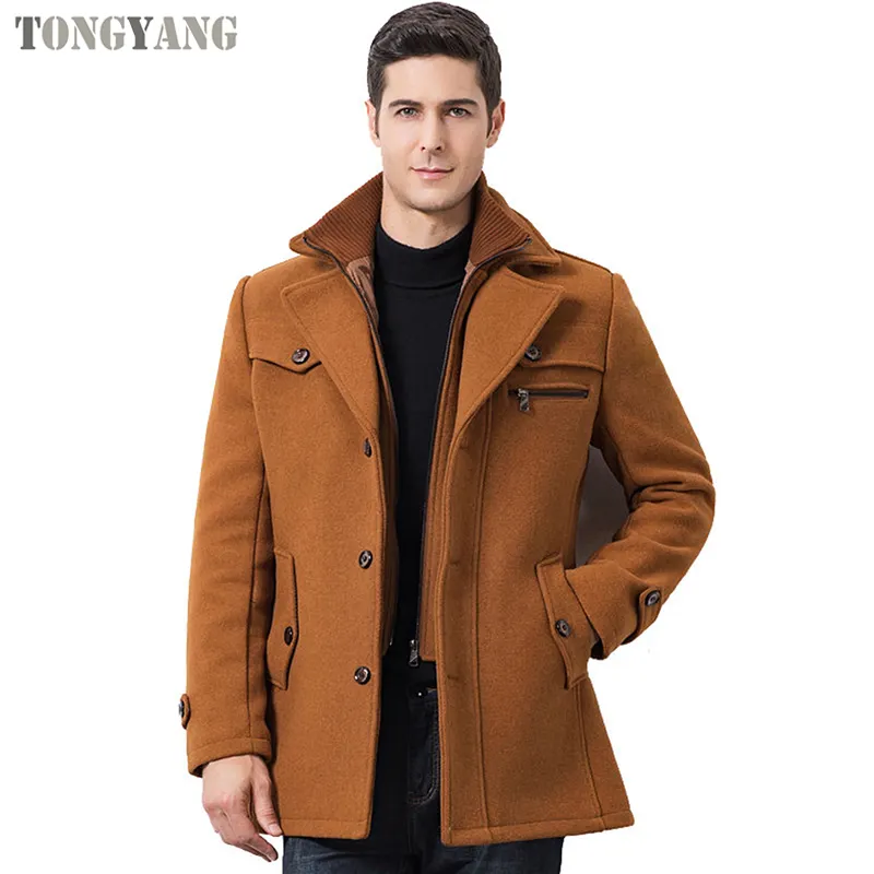 TONGYANG New Winter Wool Coat Men Latest Design European Style Casual Warm Outerwear Coats