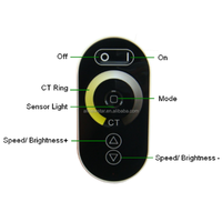 Contrôleur de température de couleur LED sans fil RF à 5 touches, panneau tactile, DC 12-24V, sortie 2 canaux, variateur, 6A/CH, max 384W