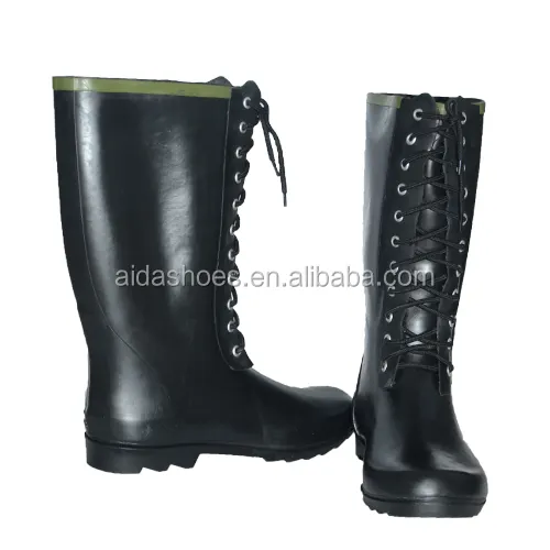Men Black Long Boots Anti Slip Fishing Shoes China Women Cotton Fabric OEM Rubber Waterproof Boots Heels Women Eva Boot CN;JIA