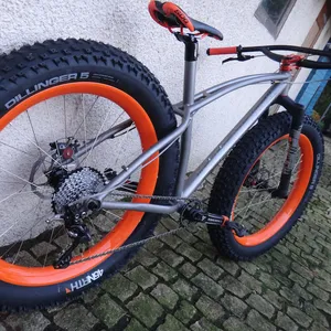 Marco de titanio para bicicleta de montaña, personalizado, para neumáticos anchos de 26"