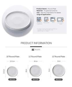Venta al por mayor banquete blanco brillante vajilla de cerámica blanco placas ronda ~ - Product Image 5