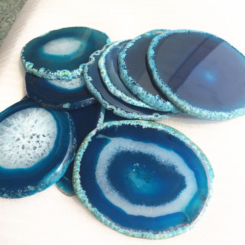 卸売 天然瑪瑙スライス ブルーアゲートコースター| Alibaba.com