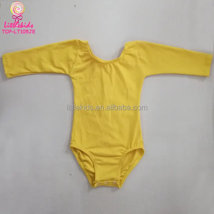 Combinaison de gymnastique simples pour bébé, justaucorps à manches longues, pour nourrissons filles, vêtement de danse de Ballet avec boutons, modèle