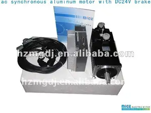 Yeni varış ac senkron alüminyum servo motor DC 24V fren