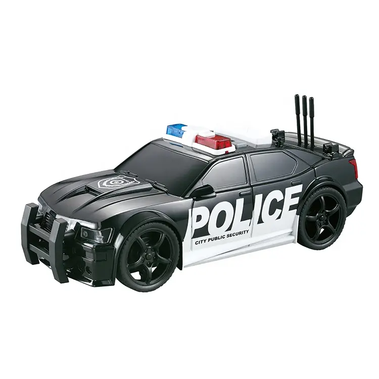 1:20 Simulation Scale Kids New Design Mini Friction Driving Vehicle Toy Police Car Mechanism with Light and Sound