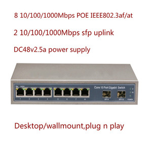 สวิตช์8พอร์ตสำหรับ RJ45 48V DC 52V 2.5A <span class=keywords><strong>2G</strong></span> SFP 8 1000Mbps - Product Image 5