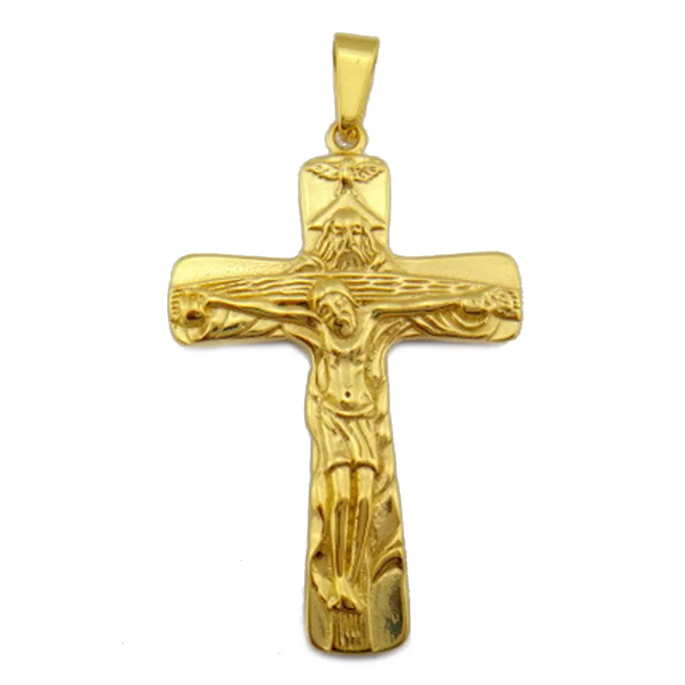 Olivia pingente de crucifixo, cruz de jesus cristo de ouro 18k