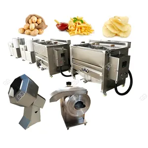 Industrial Small Scale Semi Automatic Pringle Lays Potato Chips Maker Production Line Frozen French Fries Making Machine Price