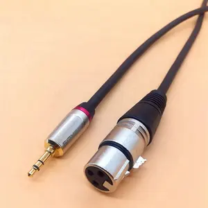 Hot Jual 1/8 ''3.5 Mm TRS Stereo Mini Jack Male Ke XLR Female Seimbang Interkoneksi Audio Mikrofon Kabel