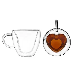 Borosilicate vidro de parede dupla, para vidro de chá, café