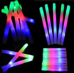 Bâtons de mousse en LED de 16 ", 100 pièces, baguettes arc-en-ciel, bâtons de fête en vrac