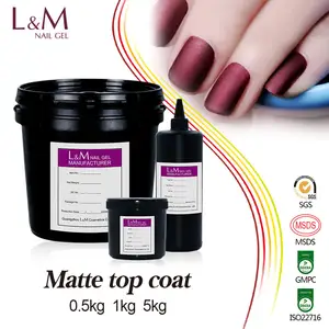 L & M prezzo di fabbrica vendita calda all'ingrosso UV LED Matte nonwipe Top Coat smalto per unghie pacchetto sfuso