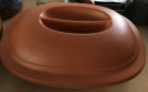 En céramique En Terre Cuite ovale casserole couvercle